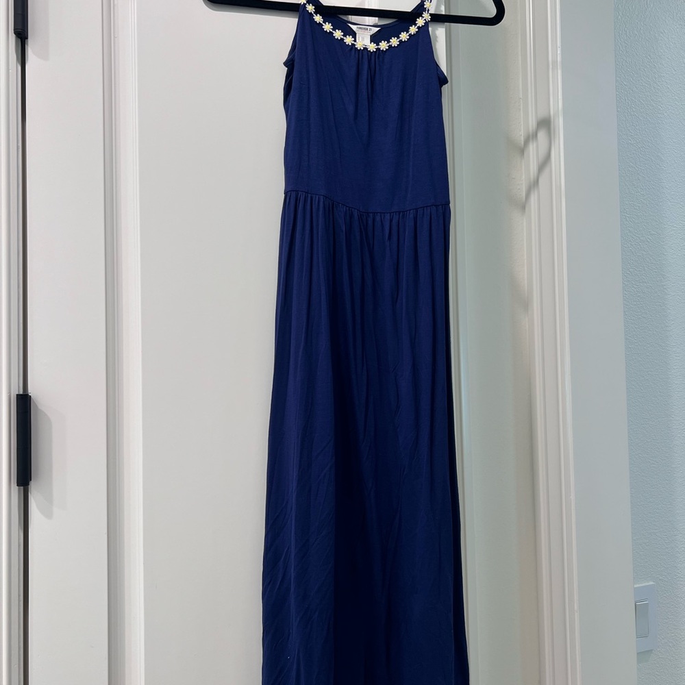 Forever 21 Navy Dress with Floral Detail